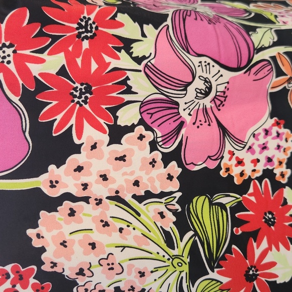 Lilly Pulitzer Lena Dress size 4 Flower Market Sleeveless Midi V Neck Silk - Picture 4 of 9